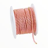 1 Yard SS6 Pink Gold Metal Chain Banding